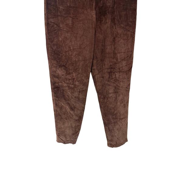 VTG Lord & Taylor Brown Western Leather High Waisted Straight Leg Pant Size 14 - Picture 5 of 12